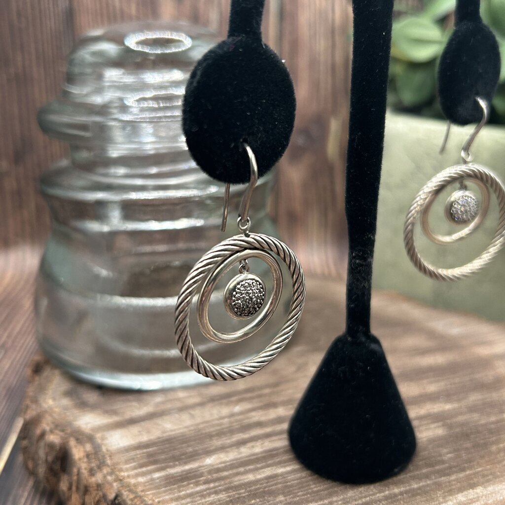 DY Ster/18k Dia Mobile Circ Errngs