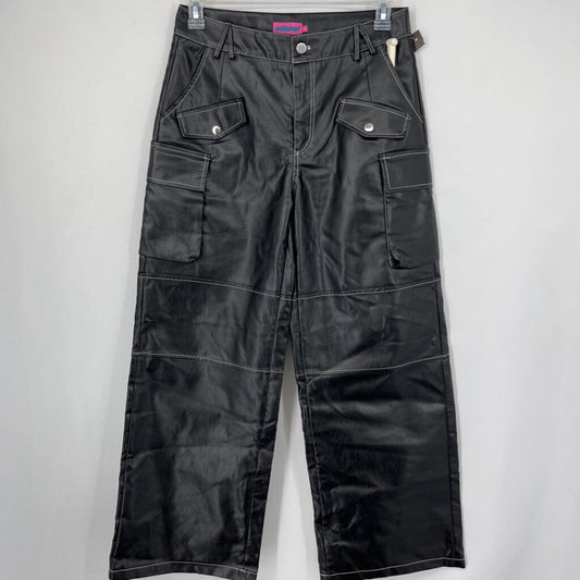 Edikted Faux Leather Cargo Pants