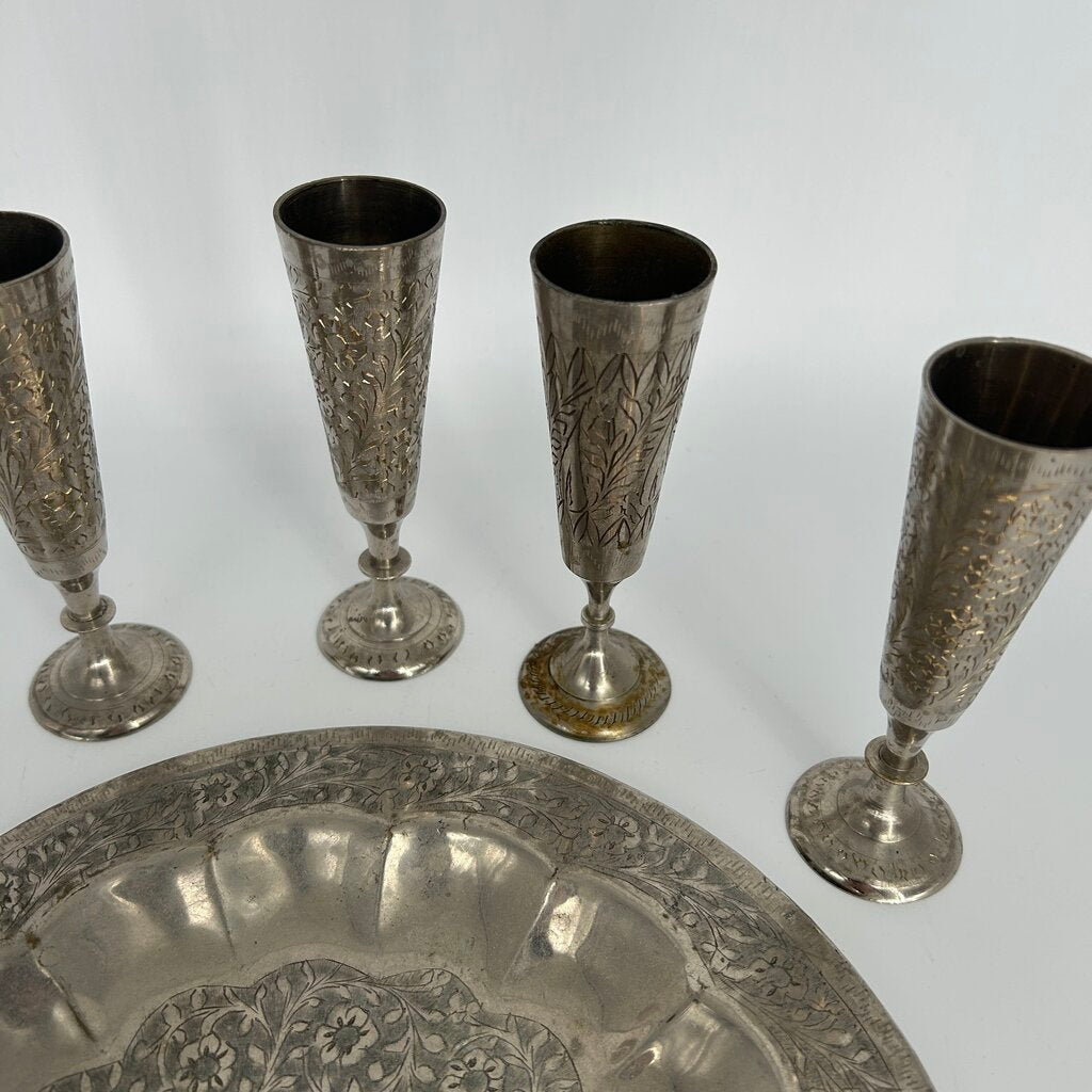 ZY India Cups & Platter Set