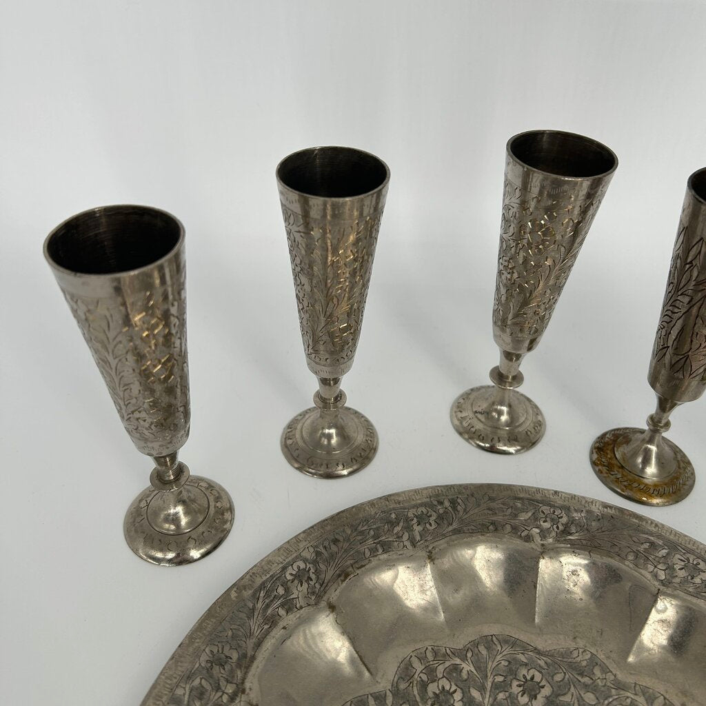 ZY India Cups & Platter Set