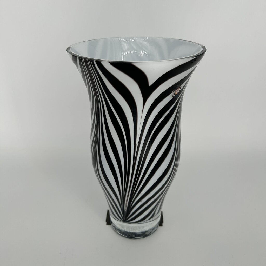 Zebra Stripe Art glass Vase