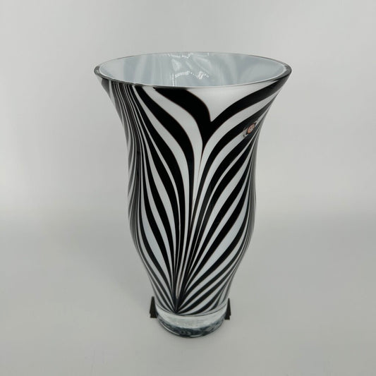 Zebra Stripe Art glass Vase