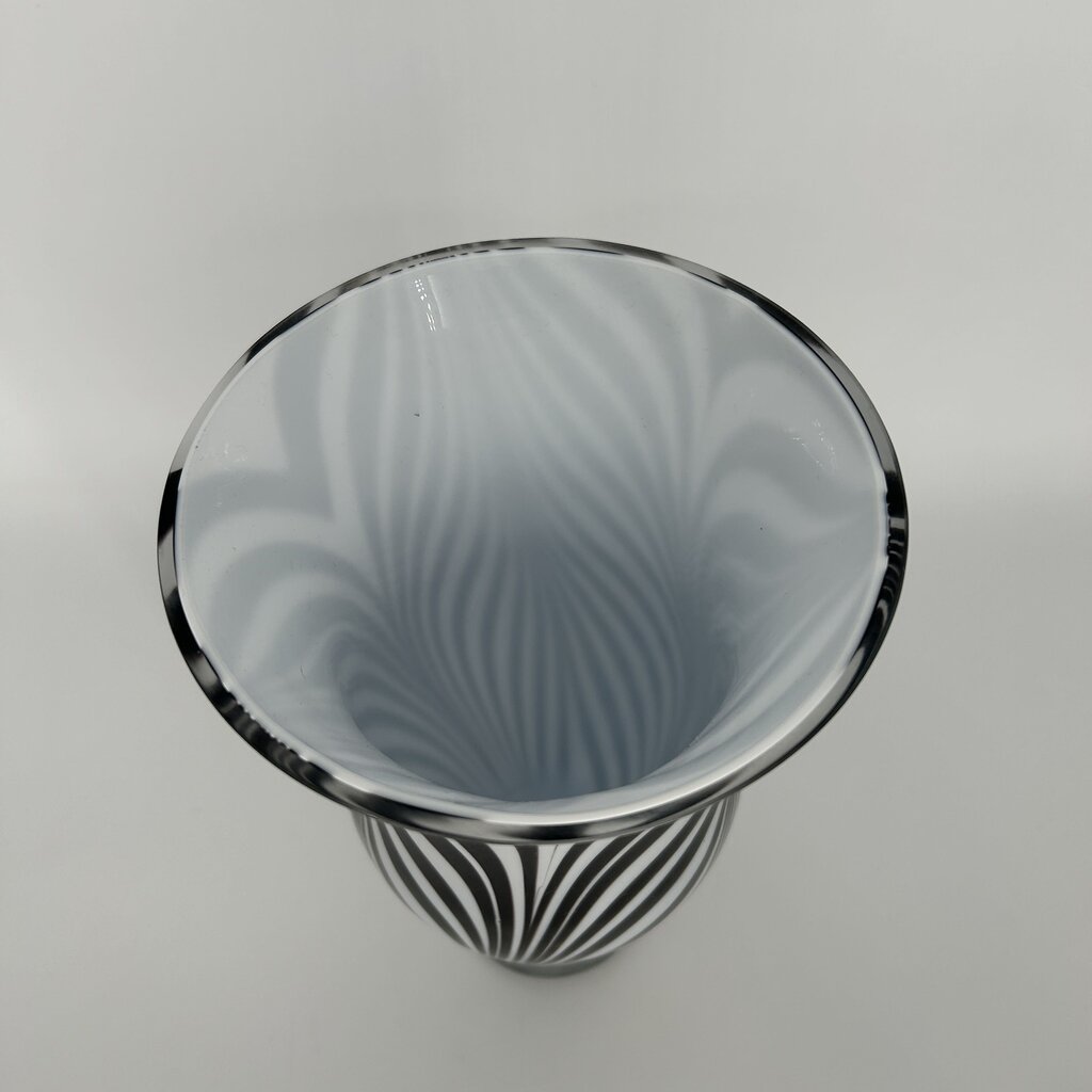 Zebra Stripe Art glass Vase