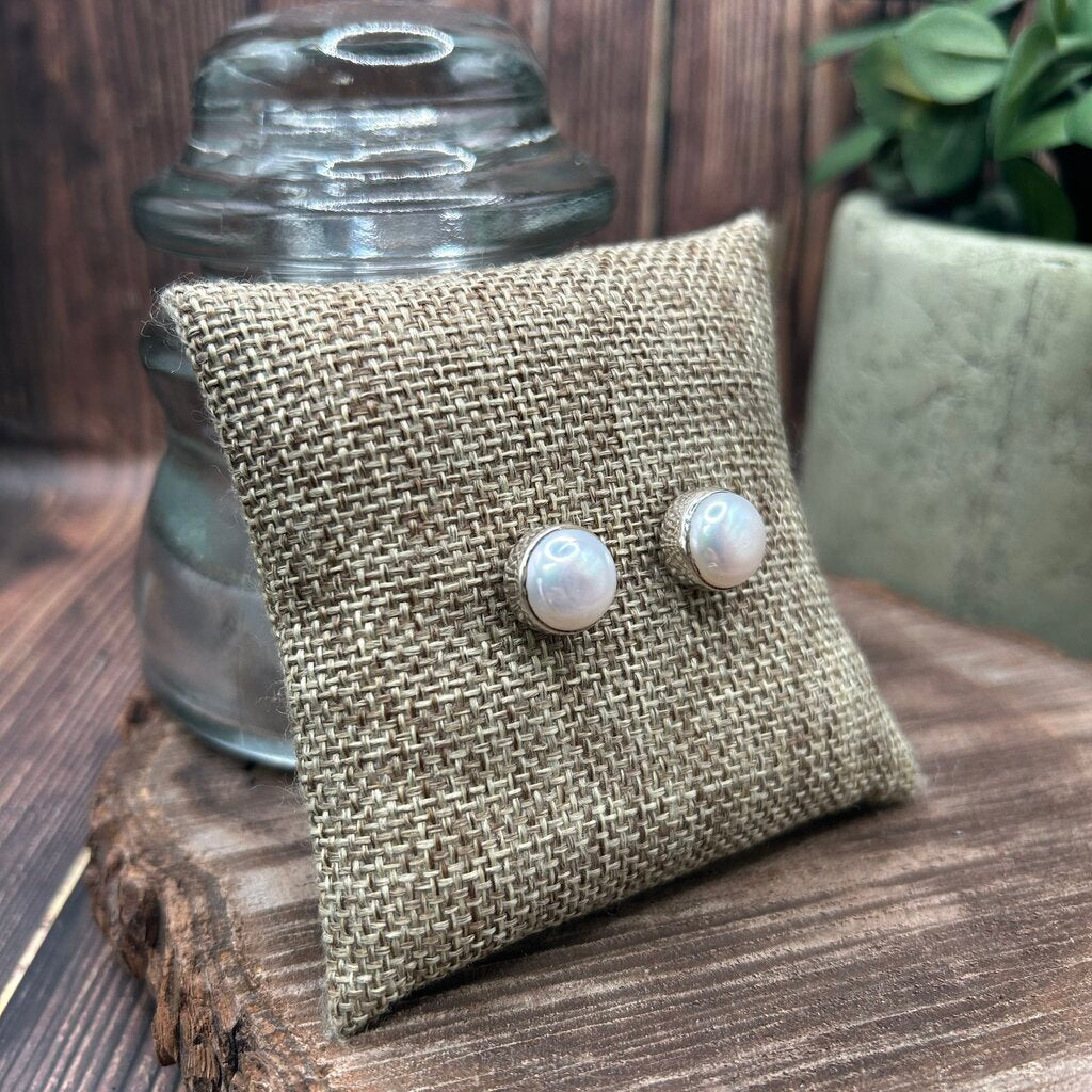 Arhaus Sterling Pearl Stud Earrings
