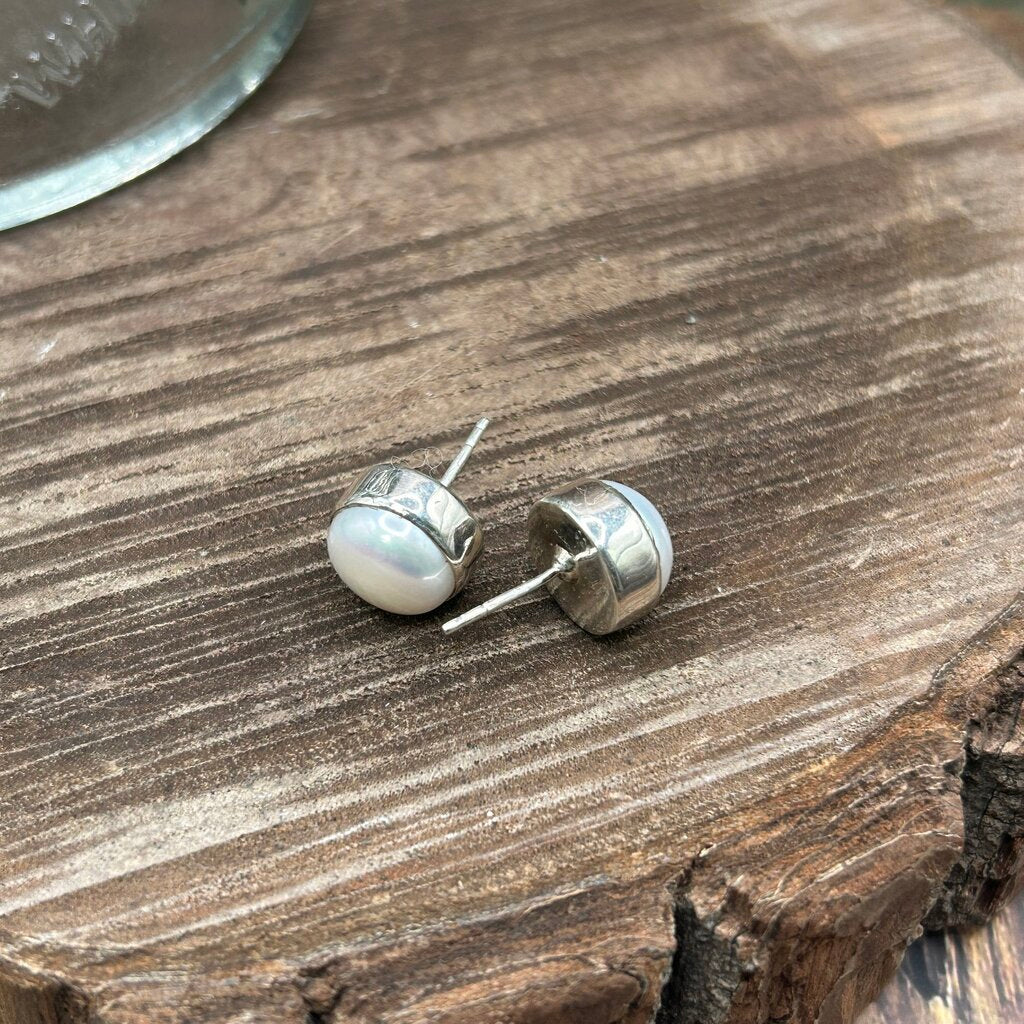 Arhaus Sterling Pearl Stud Earrings