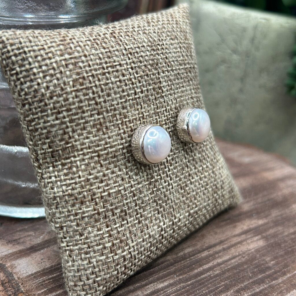 Arhaus Sterling Pearl Stud Earrings