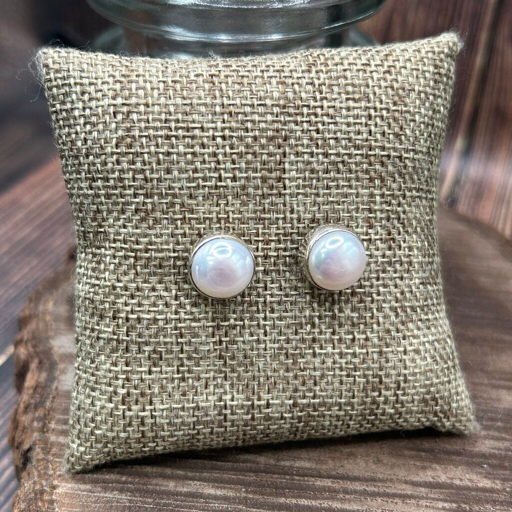 Arhaus Sterling Pearl Stud Earrings