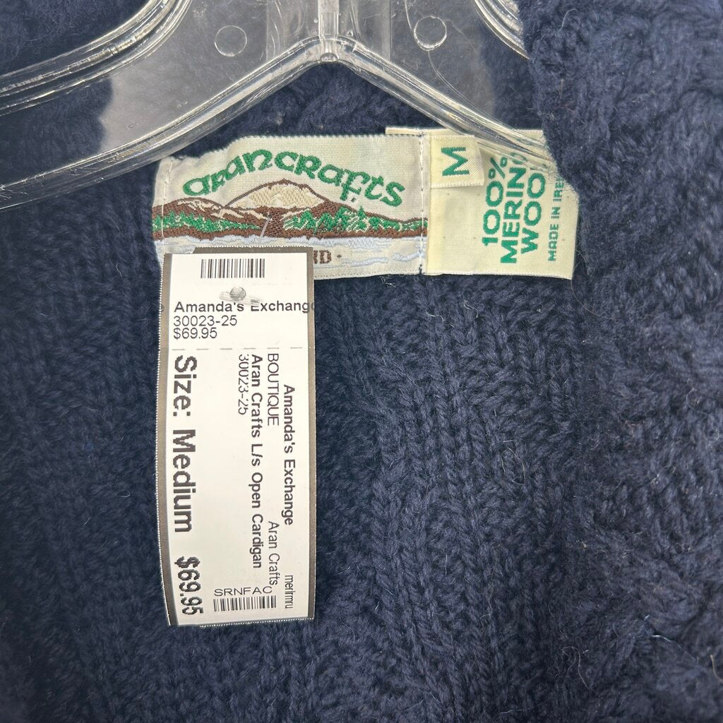 Aran Crafts L/s Open Cardigan