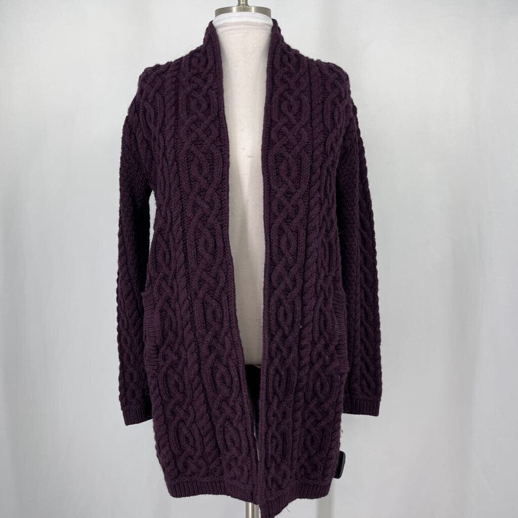 Aran L/s Open Cardigan