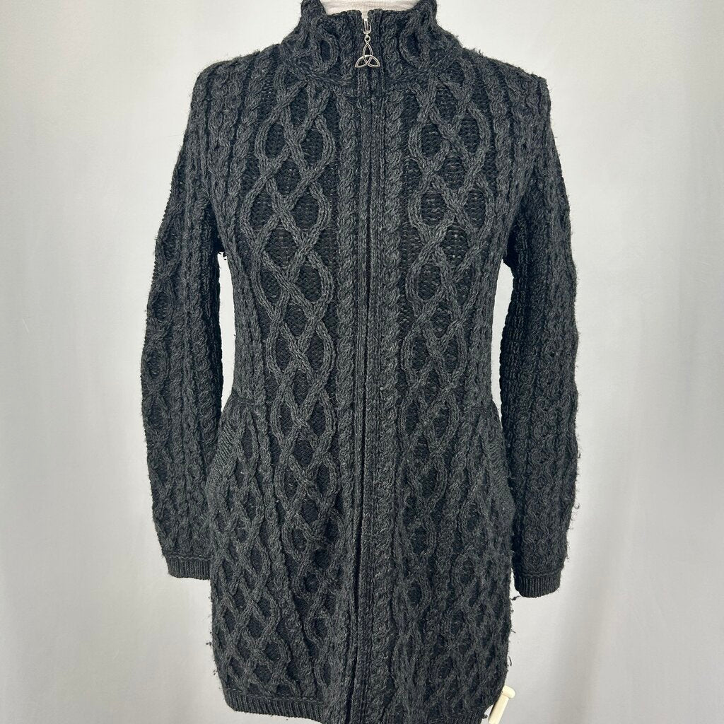 Aran L/s Zip Cardigan