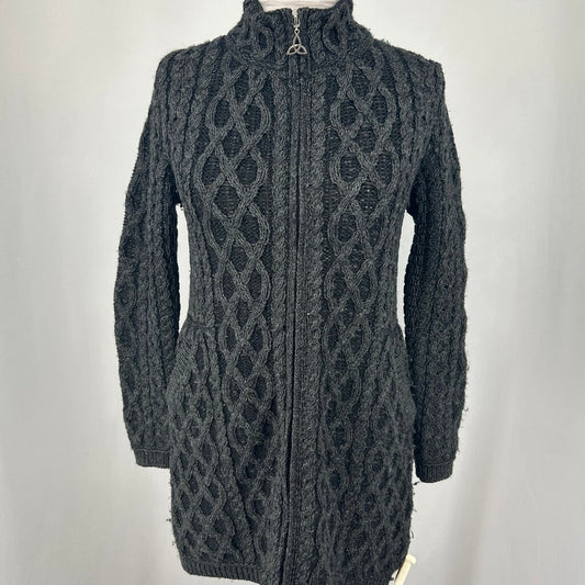 Aran L/s Zip Cardigan