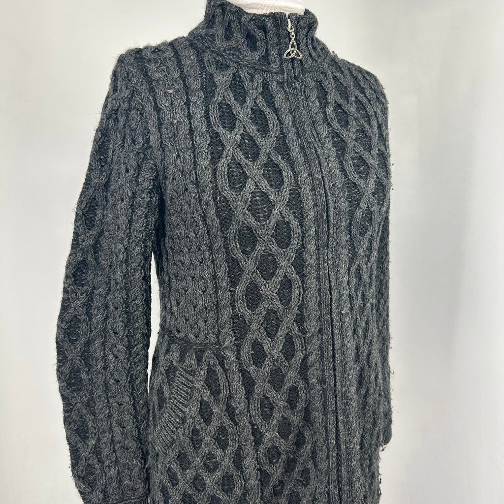 Aran L/s Zip Cardigan