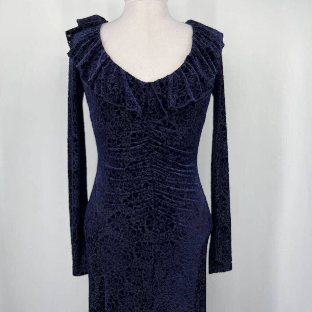 Anthropologie Floral Velvet Maxi Dress