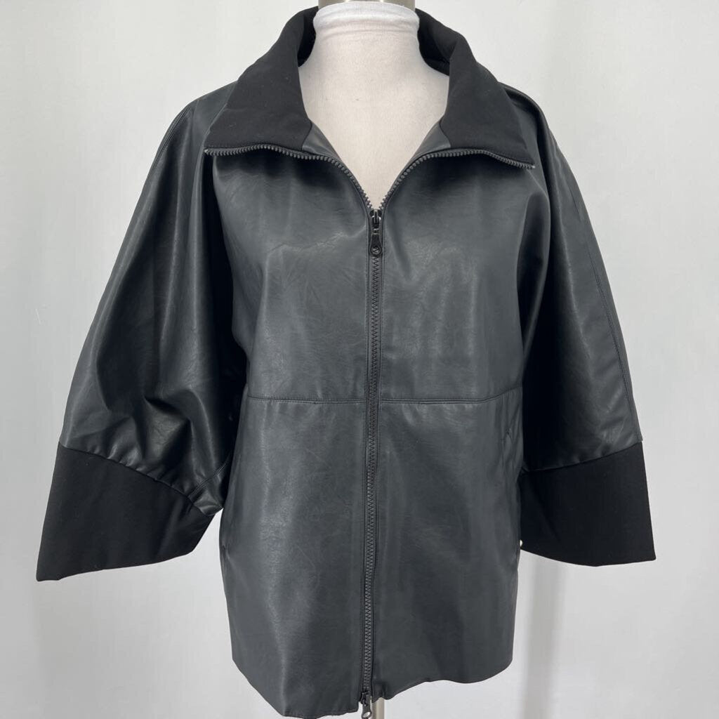 European Culture Faux Leather Jacket