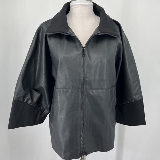 European Culture Faux Leather Jacket