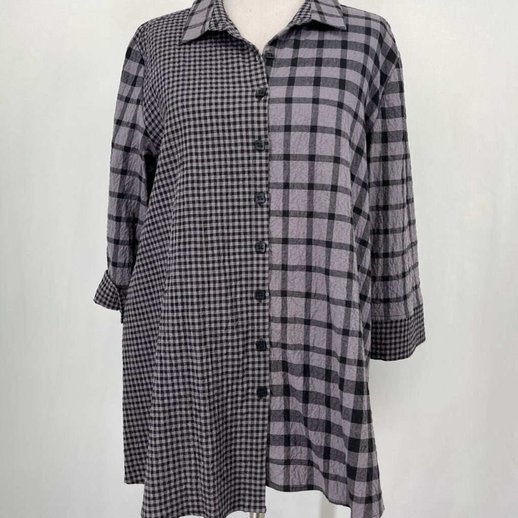 Habitat 3/4 Slv Checked Shirt