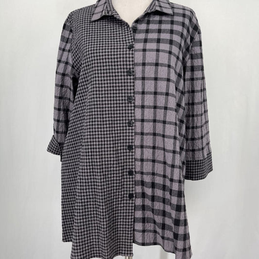 Habitat 3/4 Slv Checked Shirt