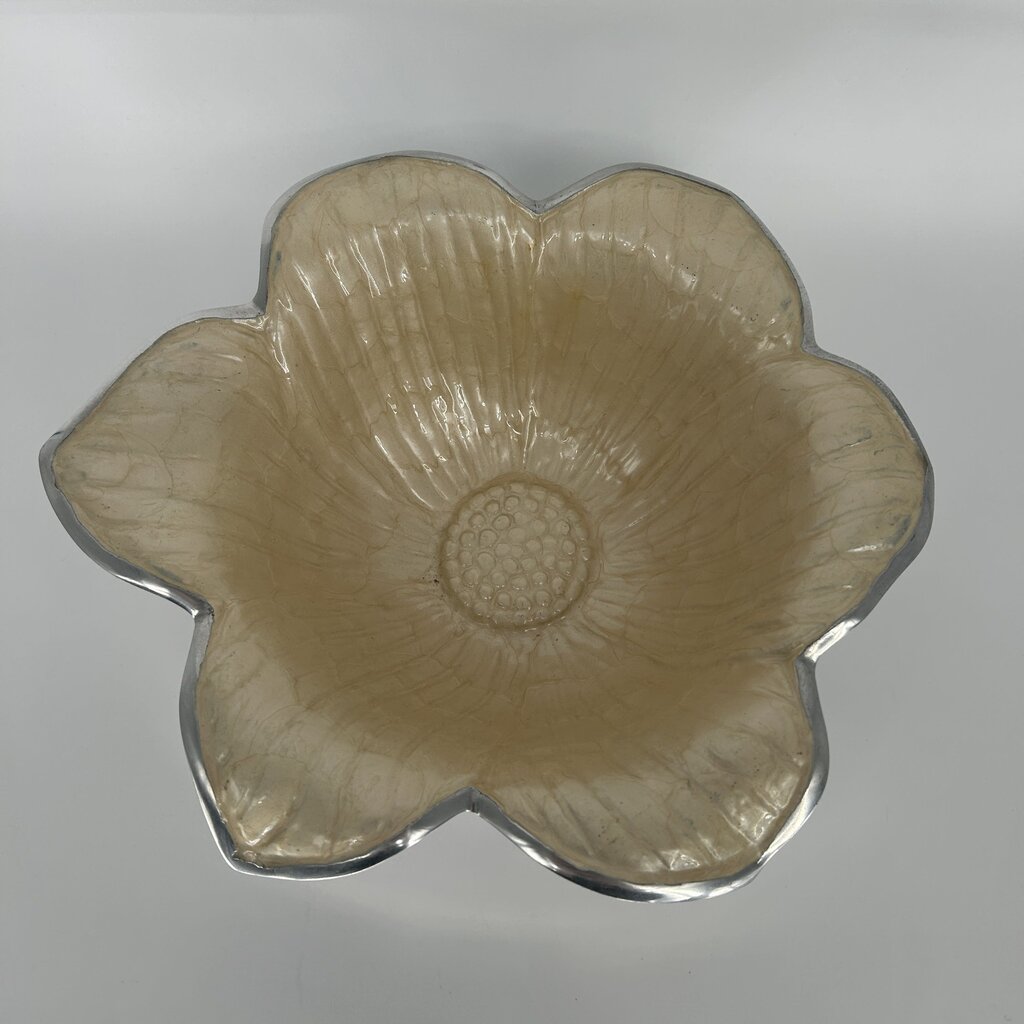 Metal & Enamel Floral Bowl