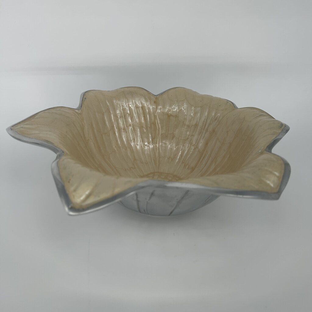 Metal & Enamel Floral Bowl