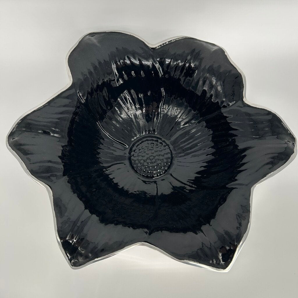 Metal & Enamel Floral Bowl