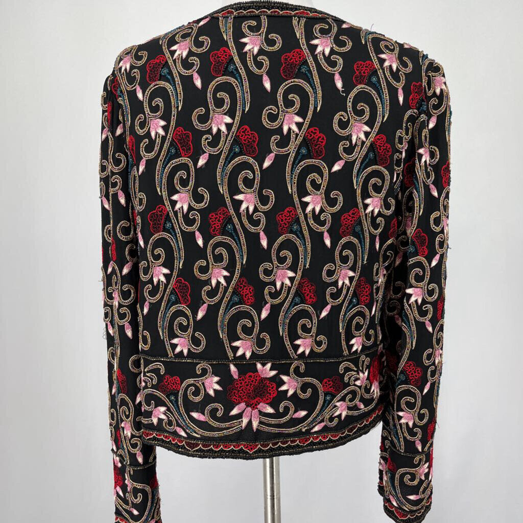 Papell Open Embroidered Jacket
