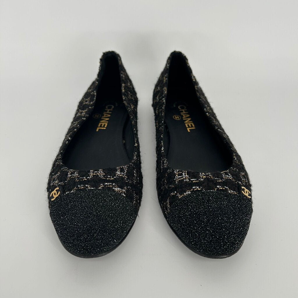 Chanel Tweed Flats