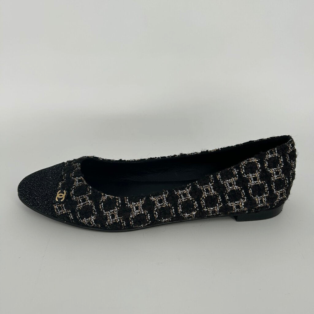 Chanel Tweed Flats