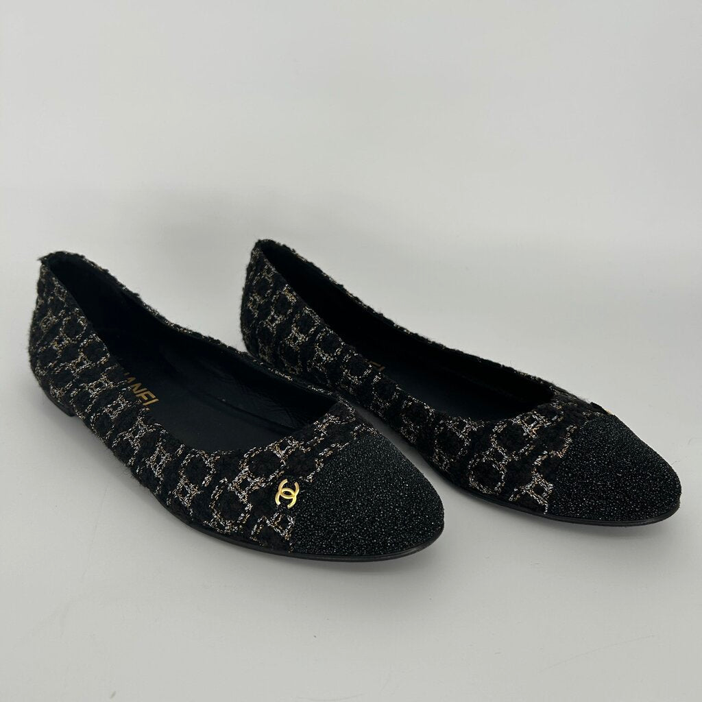 Chanel Tweed Flats