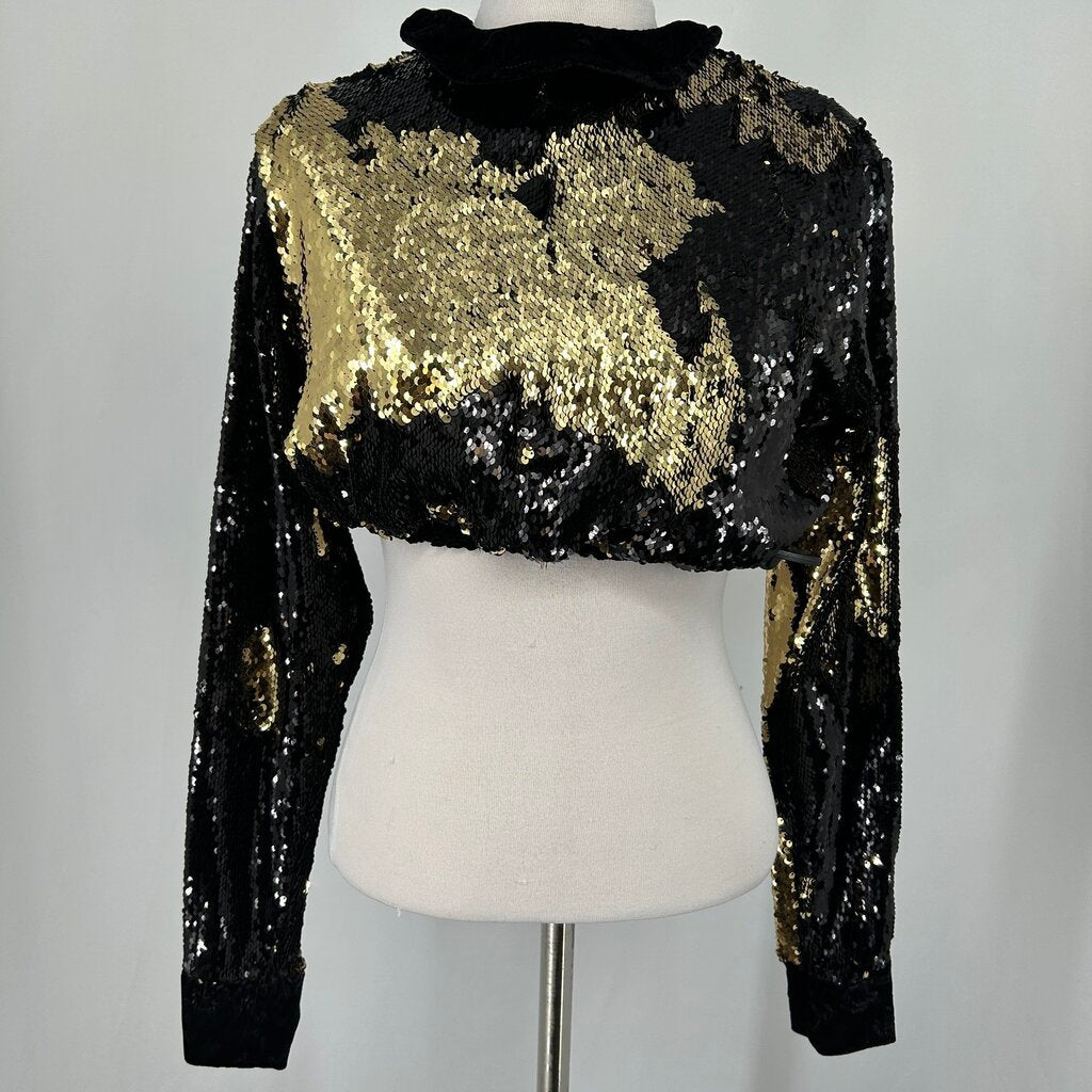 Sequined LS Cropped Shirt