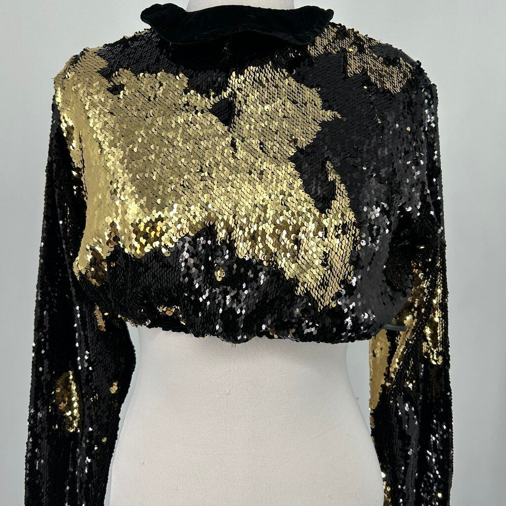 Sequined LS Cropped Shirt