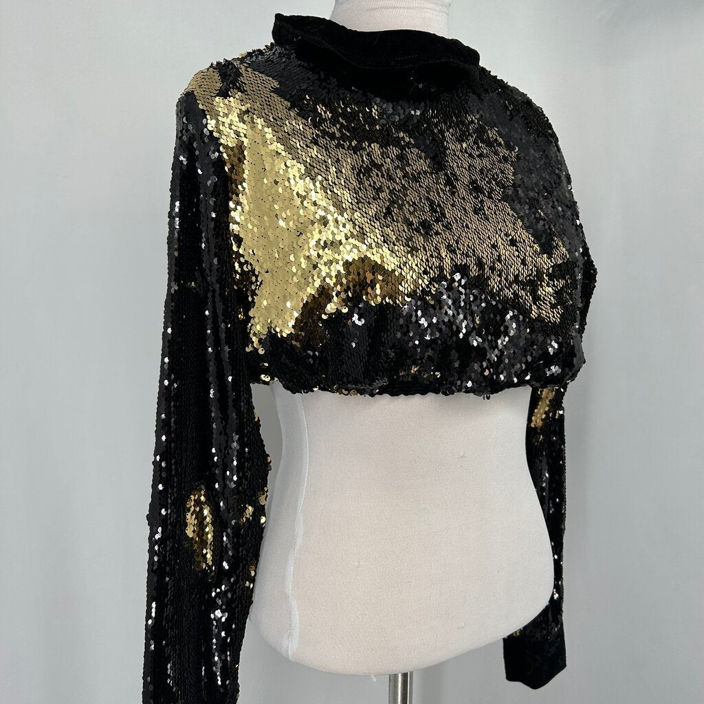 Sequined LS Cropped Shirt