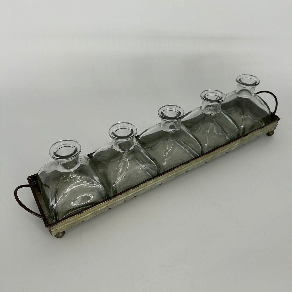 Glass Bottles in Caddy