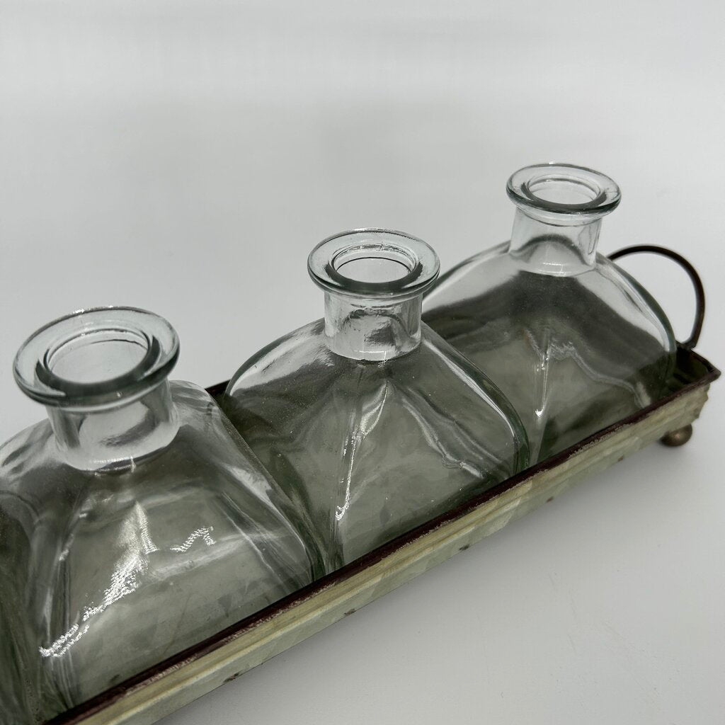 Glass Bottles in Caddy