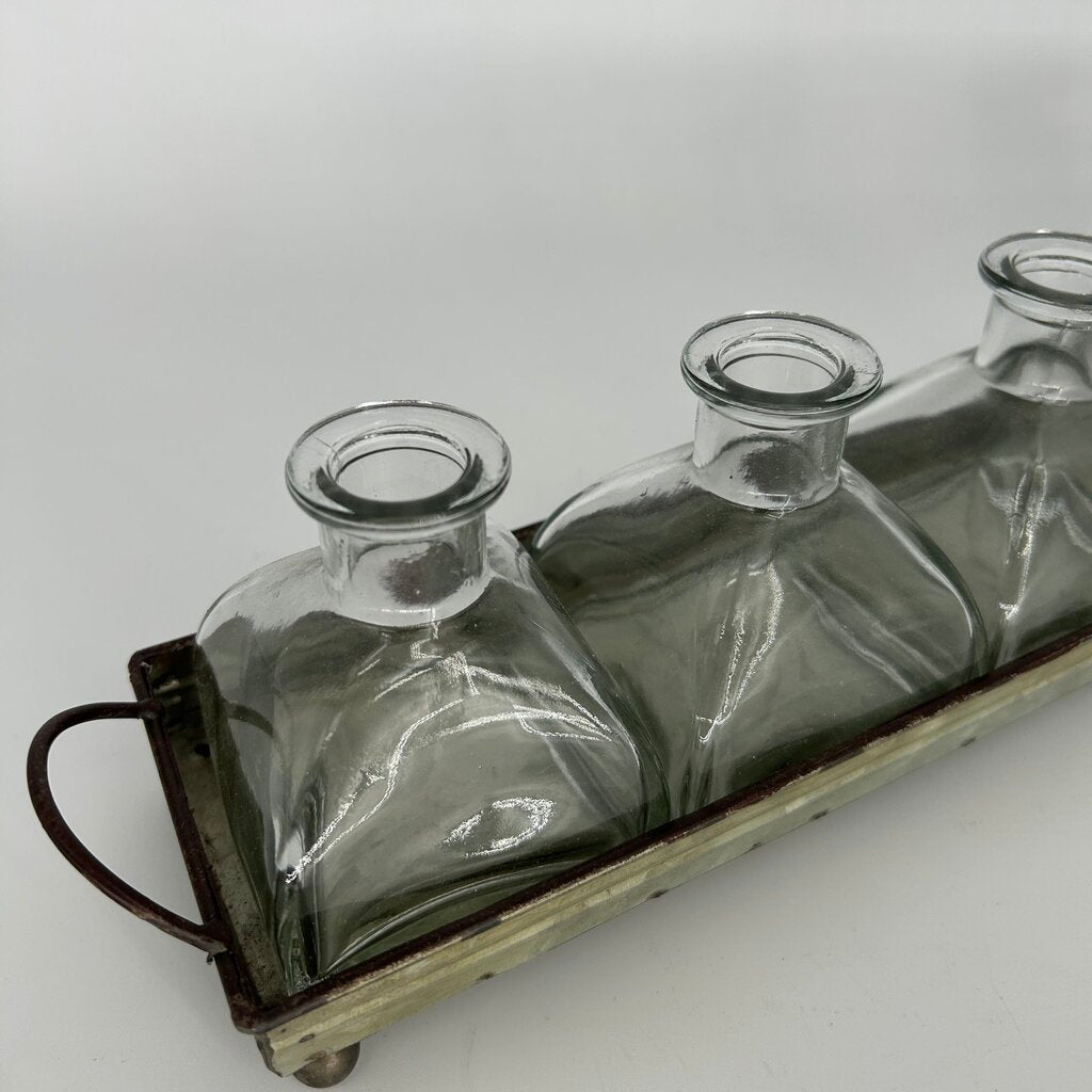 Glass Bottles in Caddy