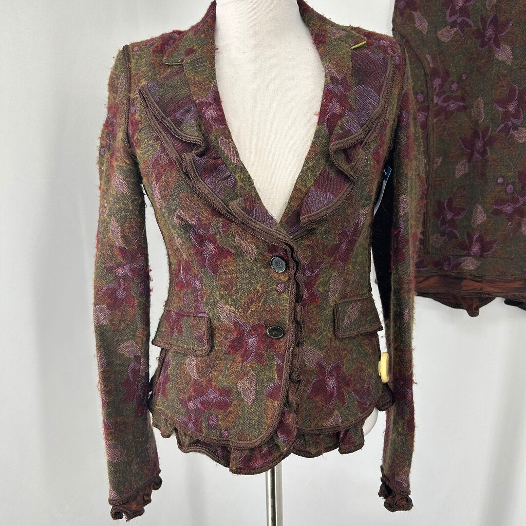 Etro 2pc Tweed & Floral Suit