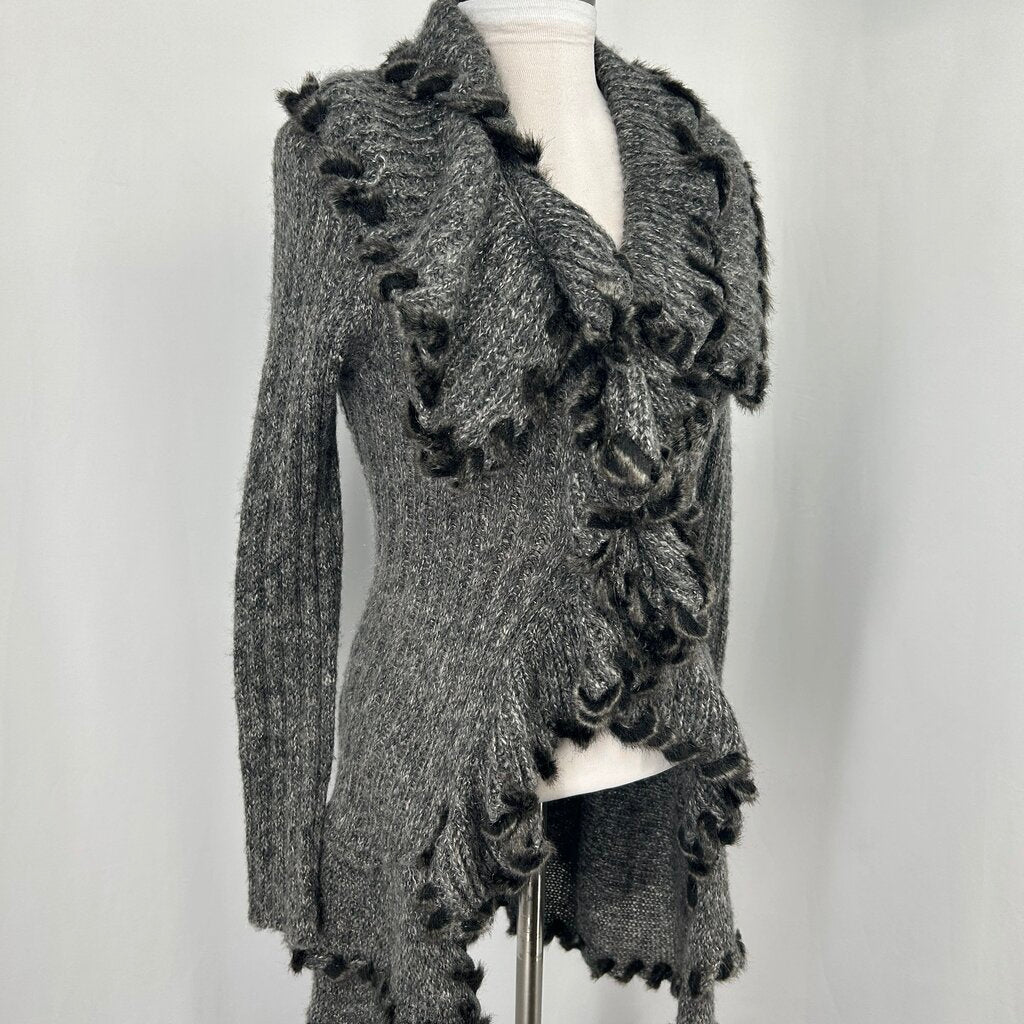 Lapis Cardigan w/Faux Fur Trim
