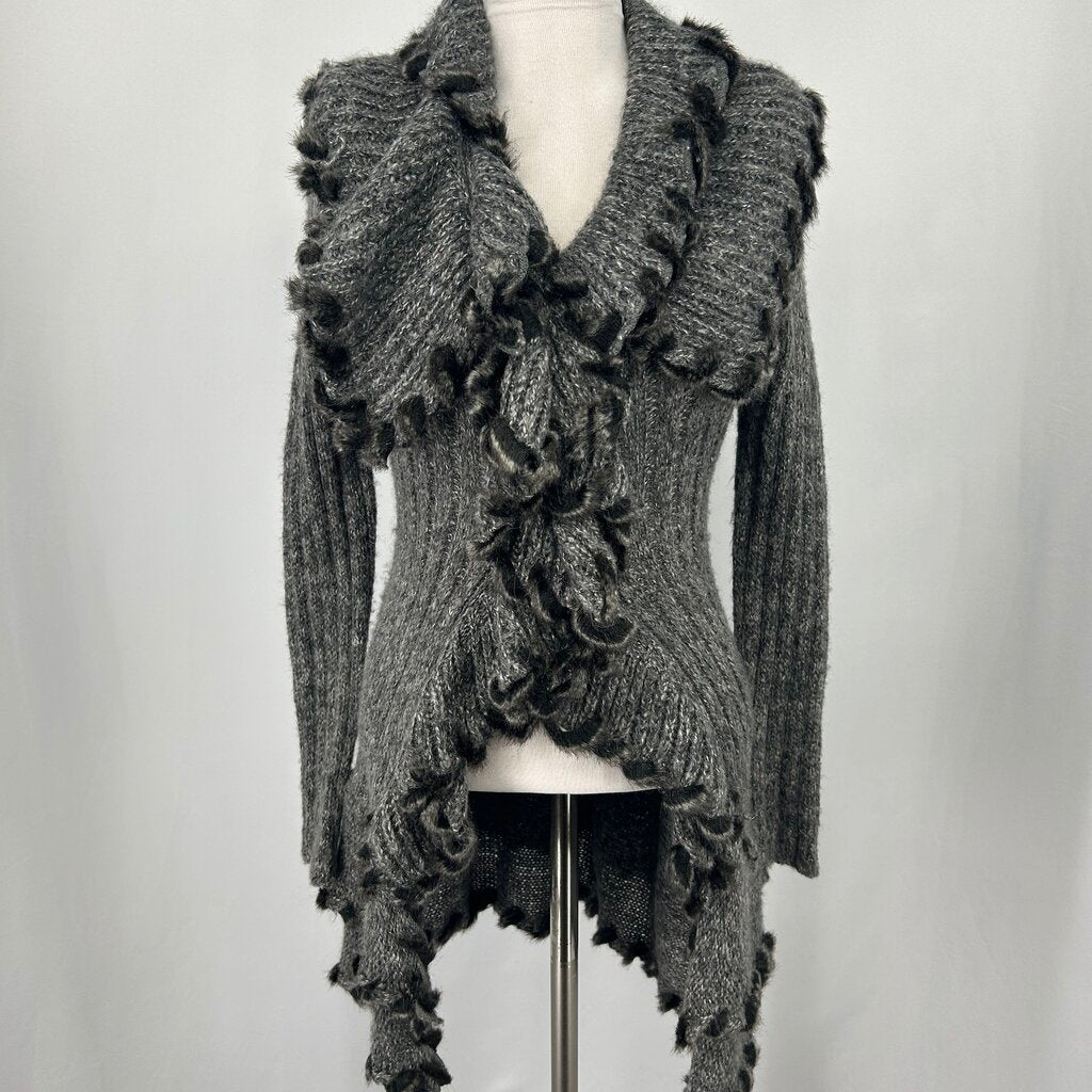 Lapis Cardigan w/Faux Fur Trim