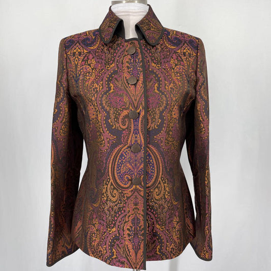 Ellen Tracy Patterned Silk Blazer
