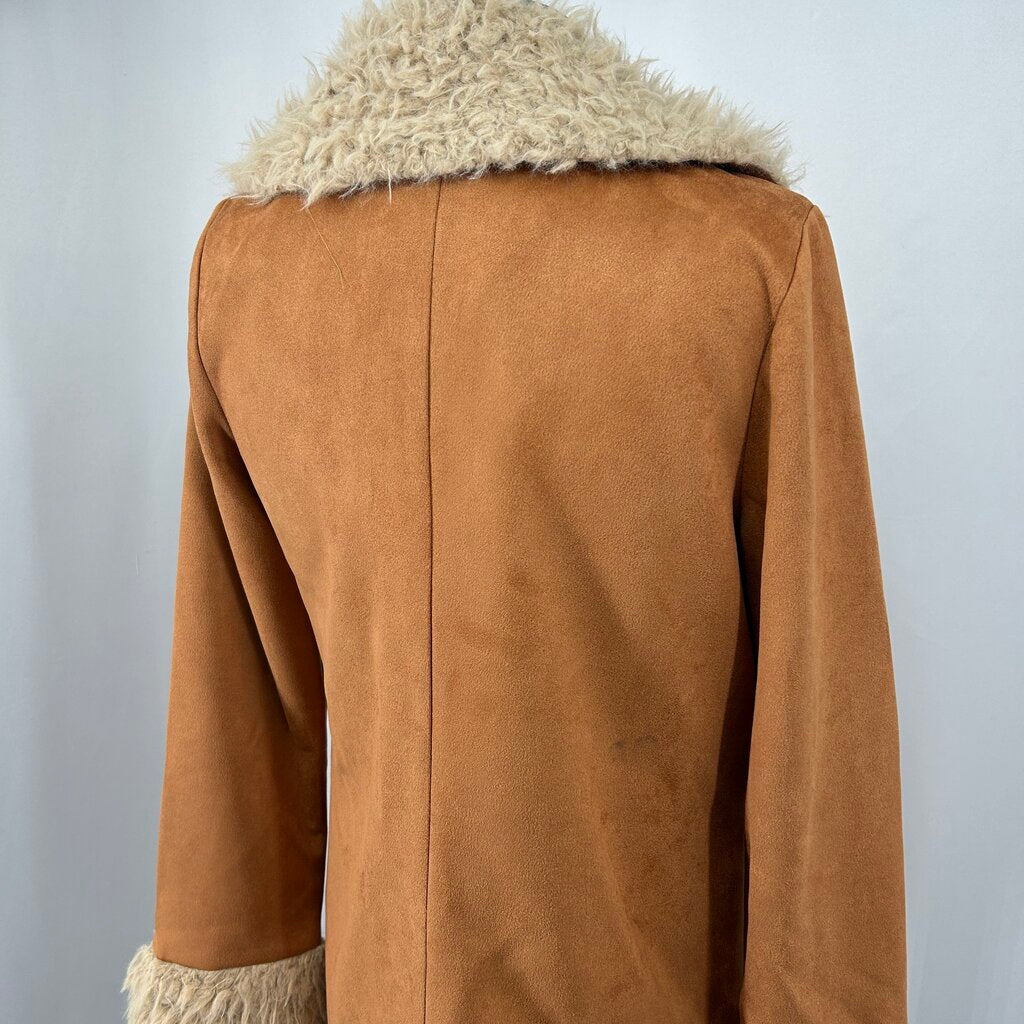 Audrey Parks Faux Fur Trim Coat