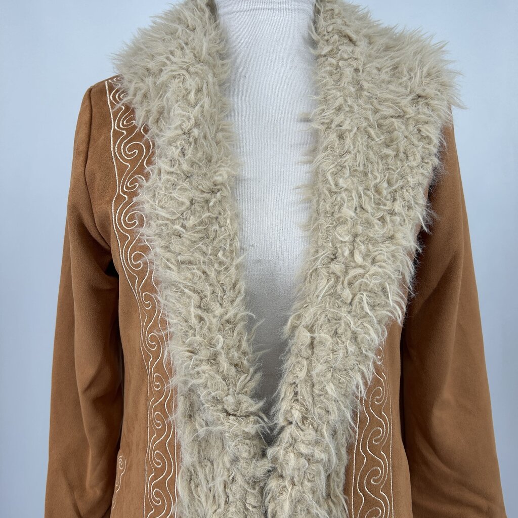 Audrey Parks Faux Fur Trim Coat