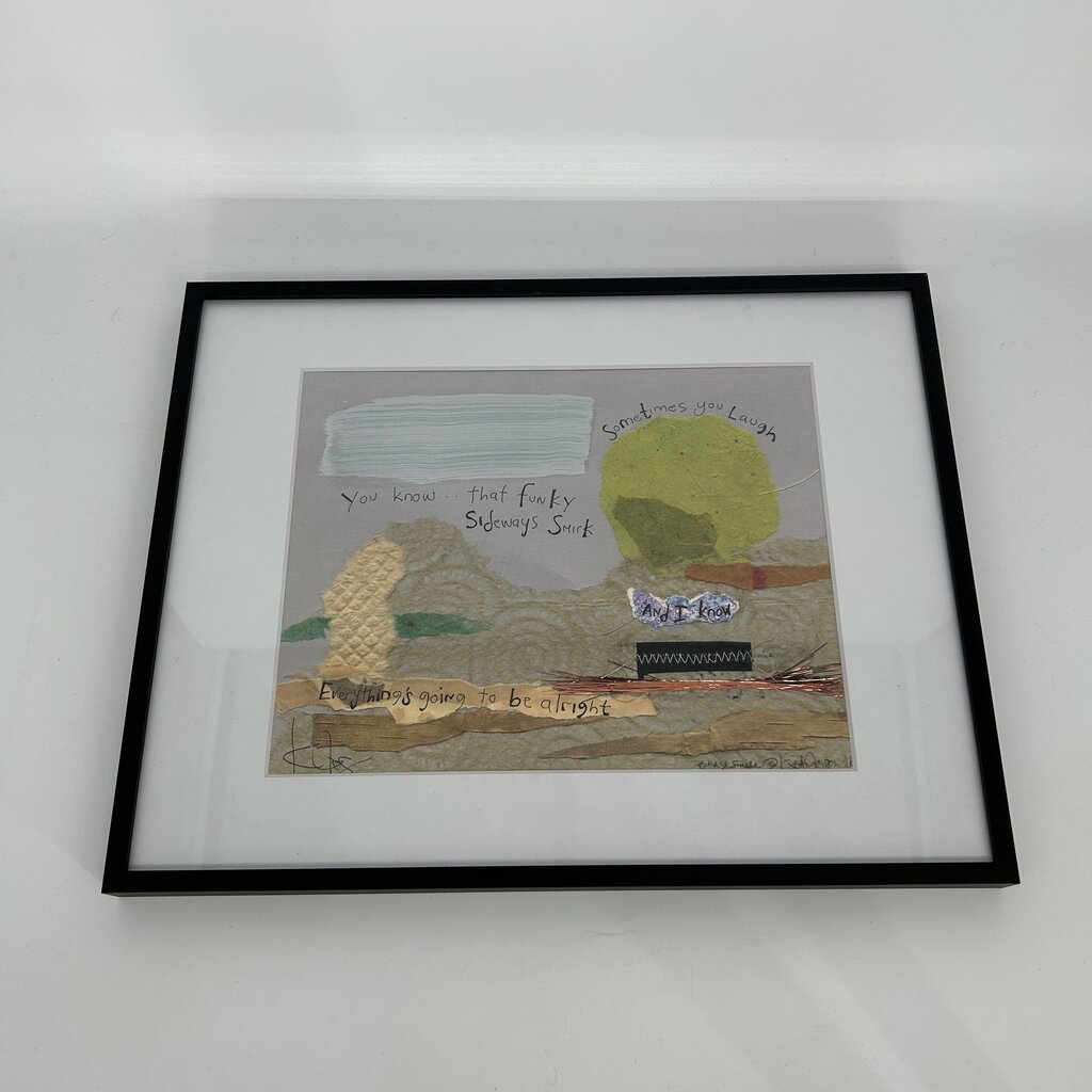 Funky Smile Mixed Media Framed Print