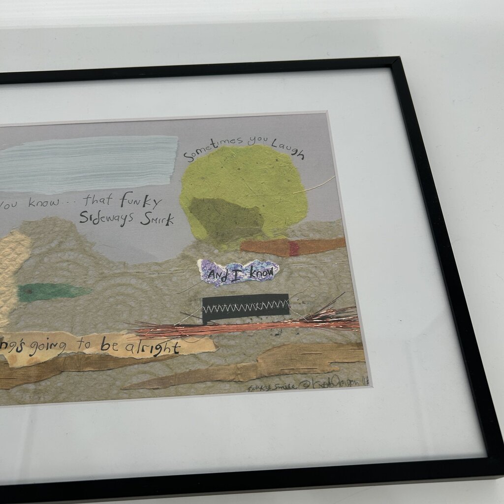 Funky Smile Mixed Media Framed Print