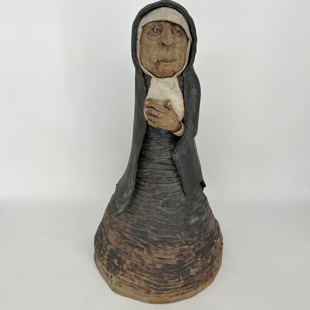 Stoneware Figurative Nun Sculpture