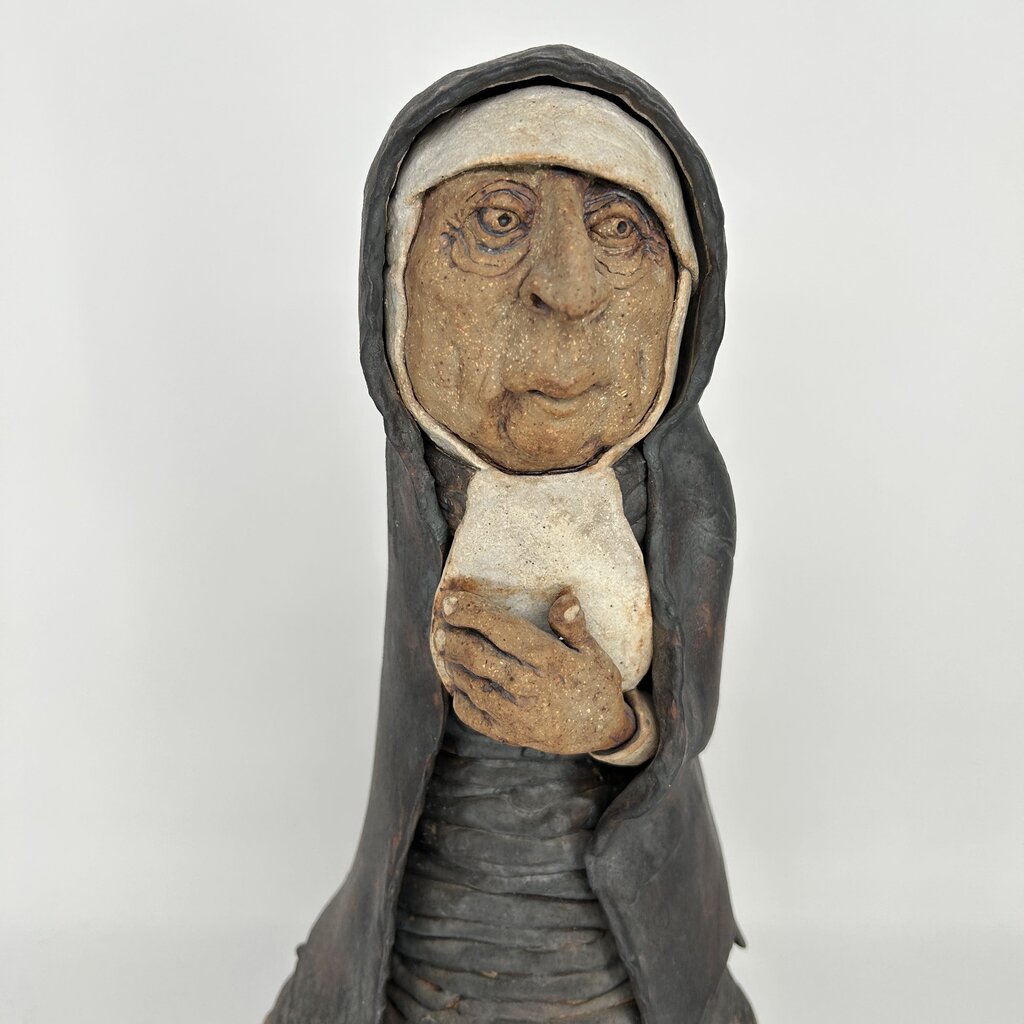 Stoneware Figurative Nun Sculpture