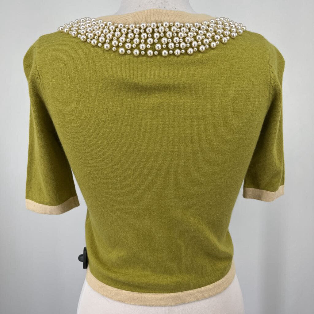 Darling S/s Pearl Trim Cardigan