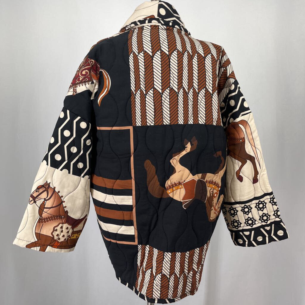 3/4 Slv Quilted Open Jacket