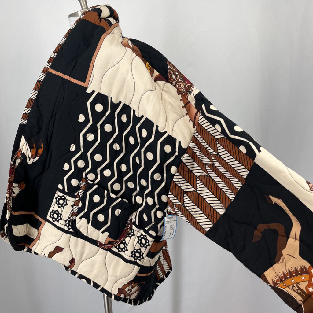 3/4 Slv Quilted Open Jacket