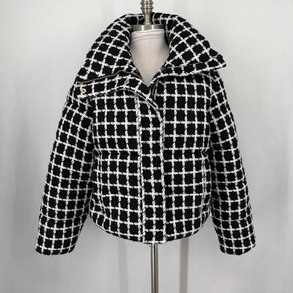 BCBG Maxazria Plaid Puffer Coat