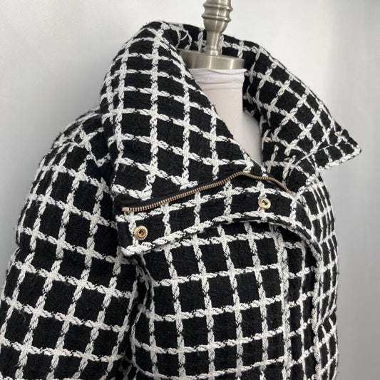 BCBG Maxazria Plaid Puffer Coat