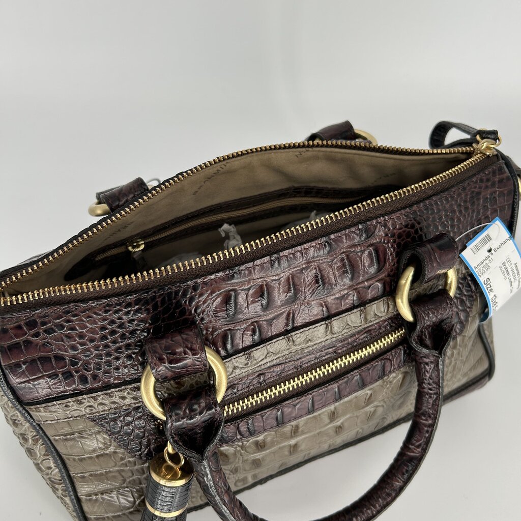 Brahmin Leather Croc Embossed Satchel